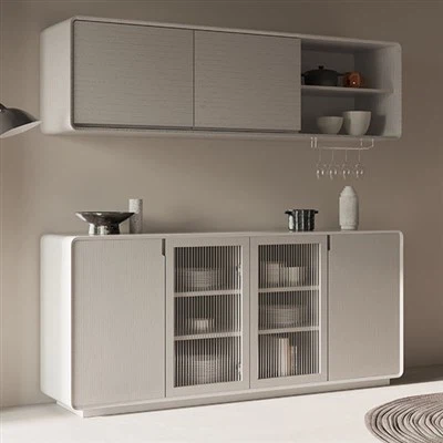 Dekoratívny sklenený príborník na nábytok do obývačky