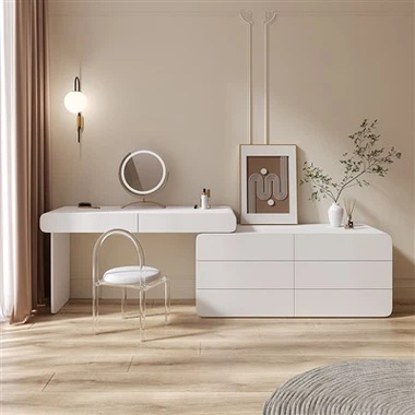 Toaletný stolík na líčenie so zrkadlom a zásuvkami